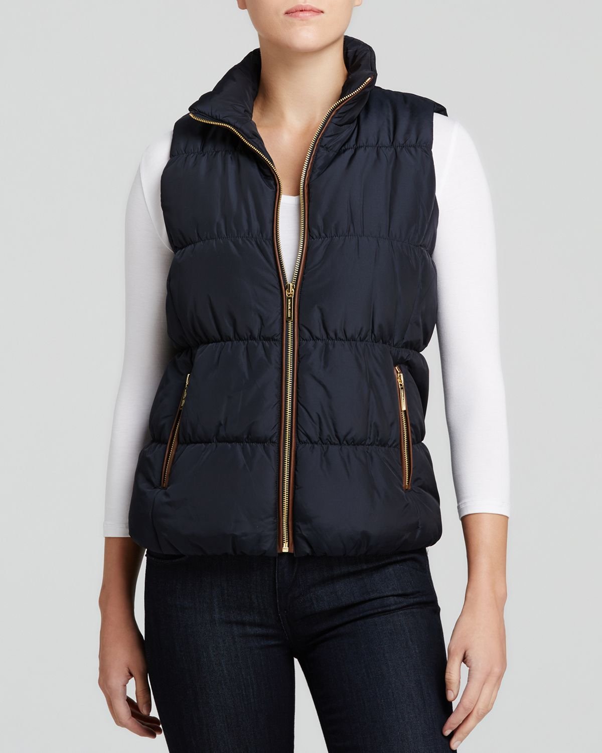 Michael Michael Kors Quilted Puffer Vest in Blue (New Navy) | Lyst