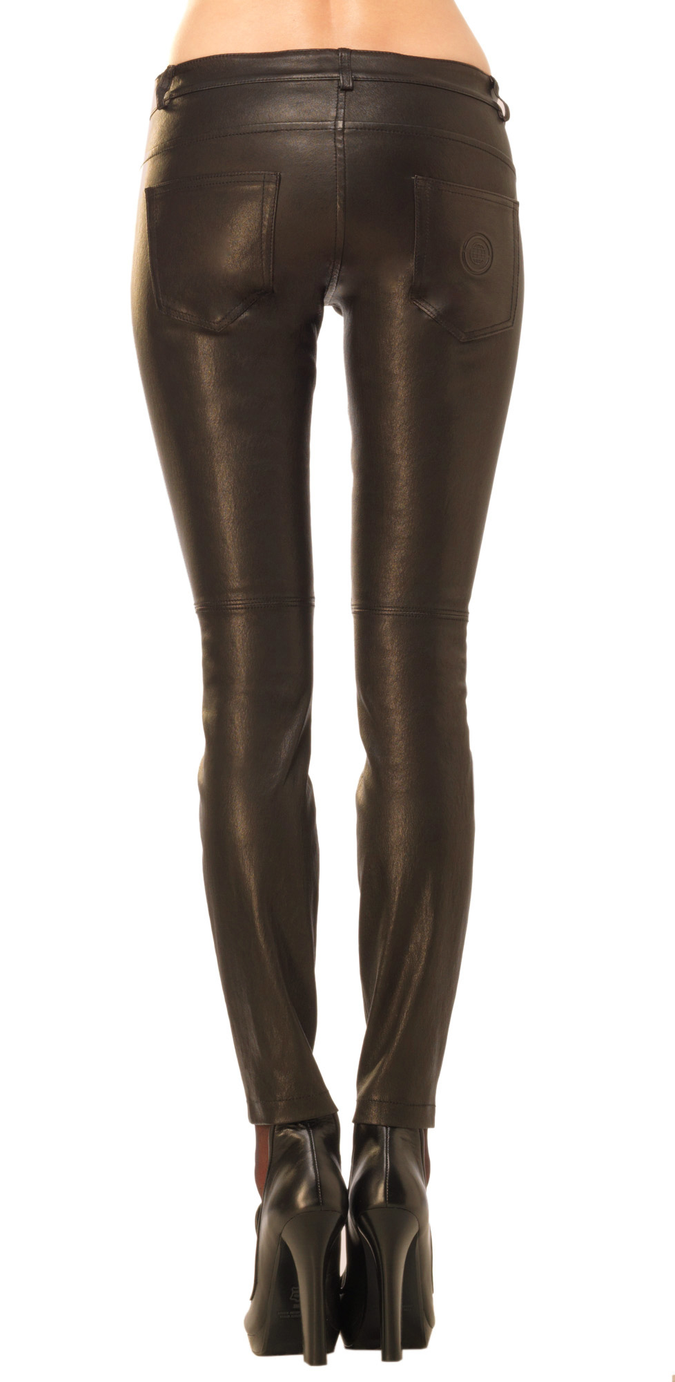 Leon max Washed Stretch Leather Pants in Brown | Lyst