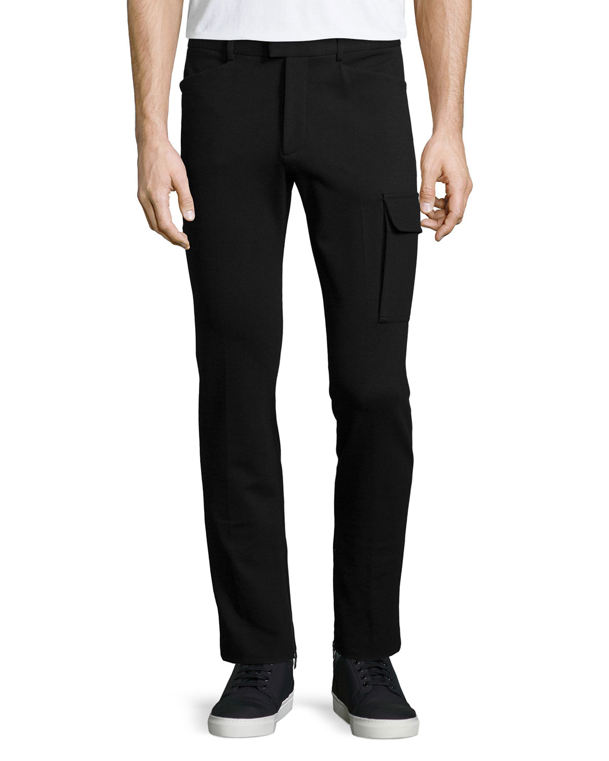 black stretch cargo pants