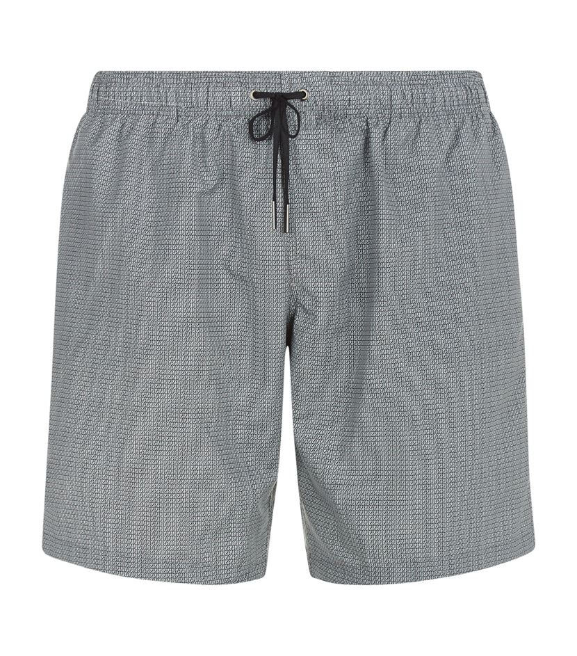 Fendi Long Micro Ff Swim Shorts in Black for Men | Lyst