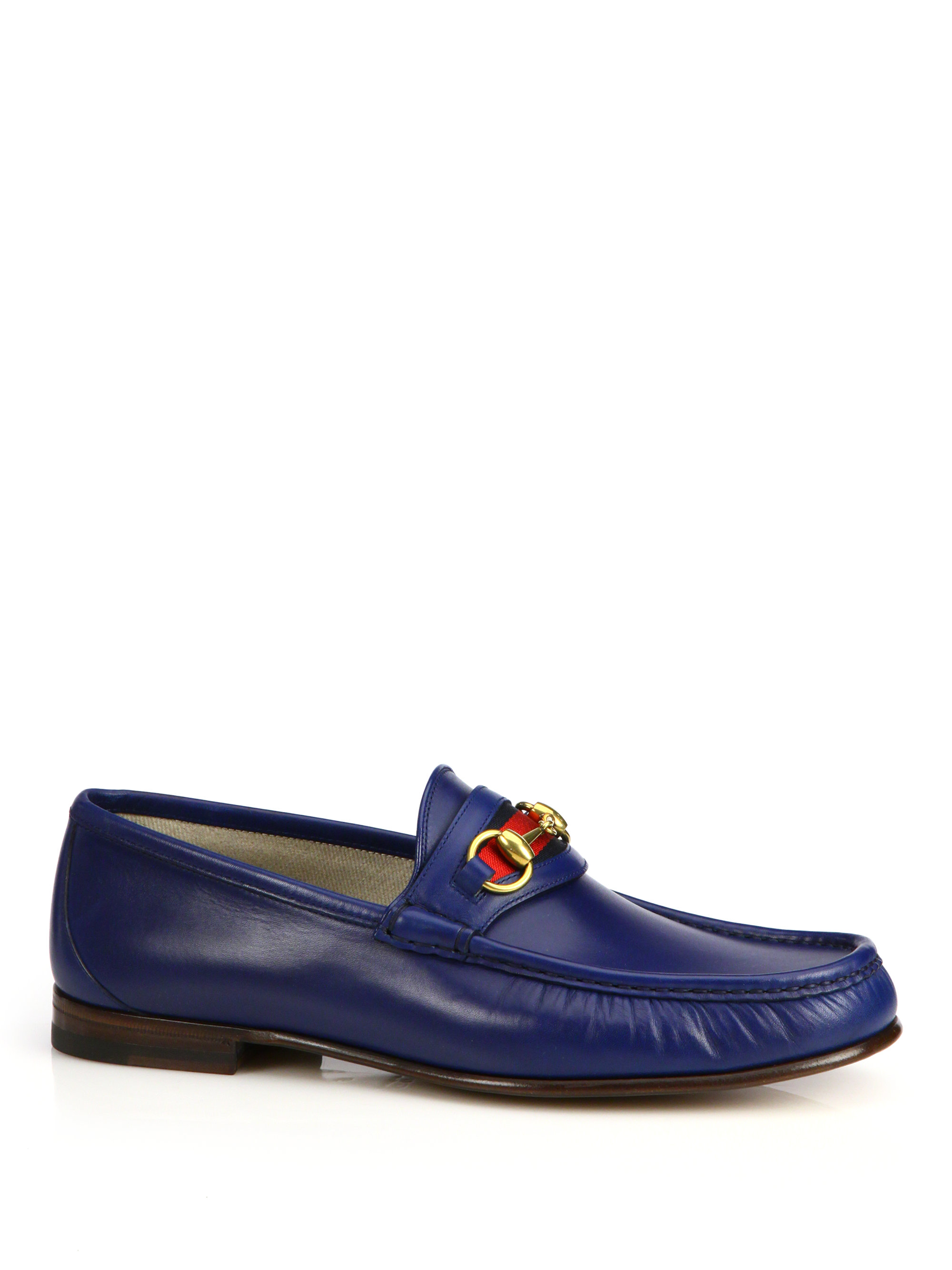 Gucci Leather Horsebit Loafers in Blue for Men (royal-blue) | Lyst