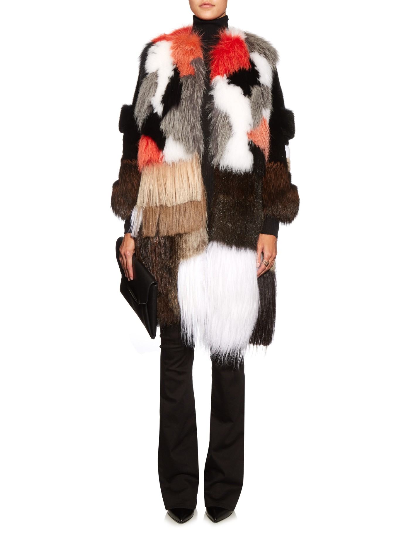 Fendi Patchwork Fur Coat | Lyst