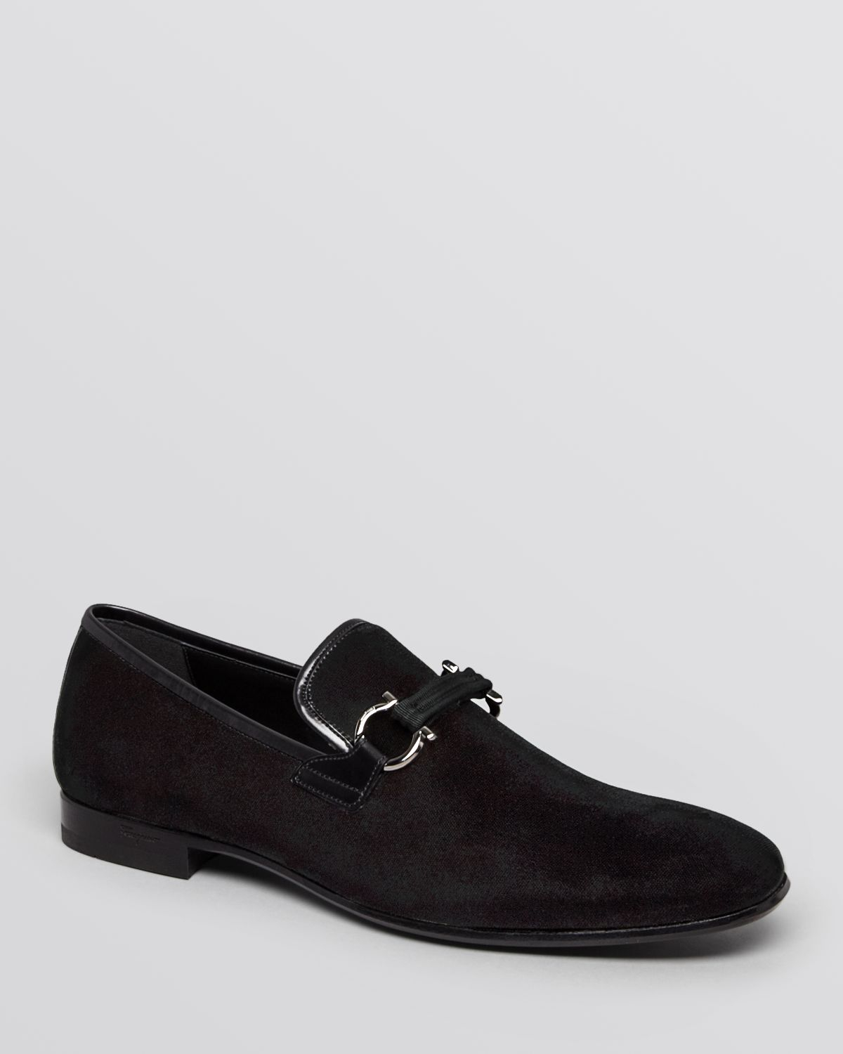 Ferragamo Velvet Formal Loafers in Black for Men | Lyst