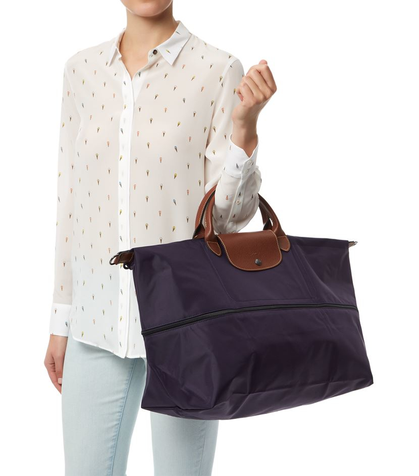 Longchamp Le Pliage Expandable Travel Bag in Blue  Lyst