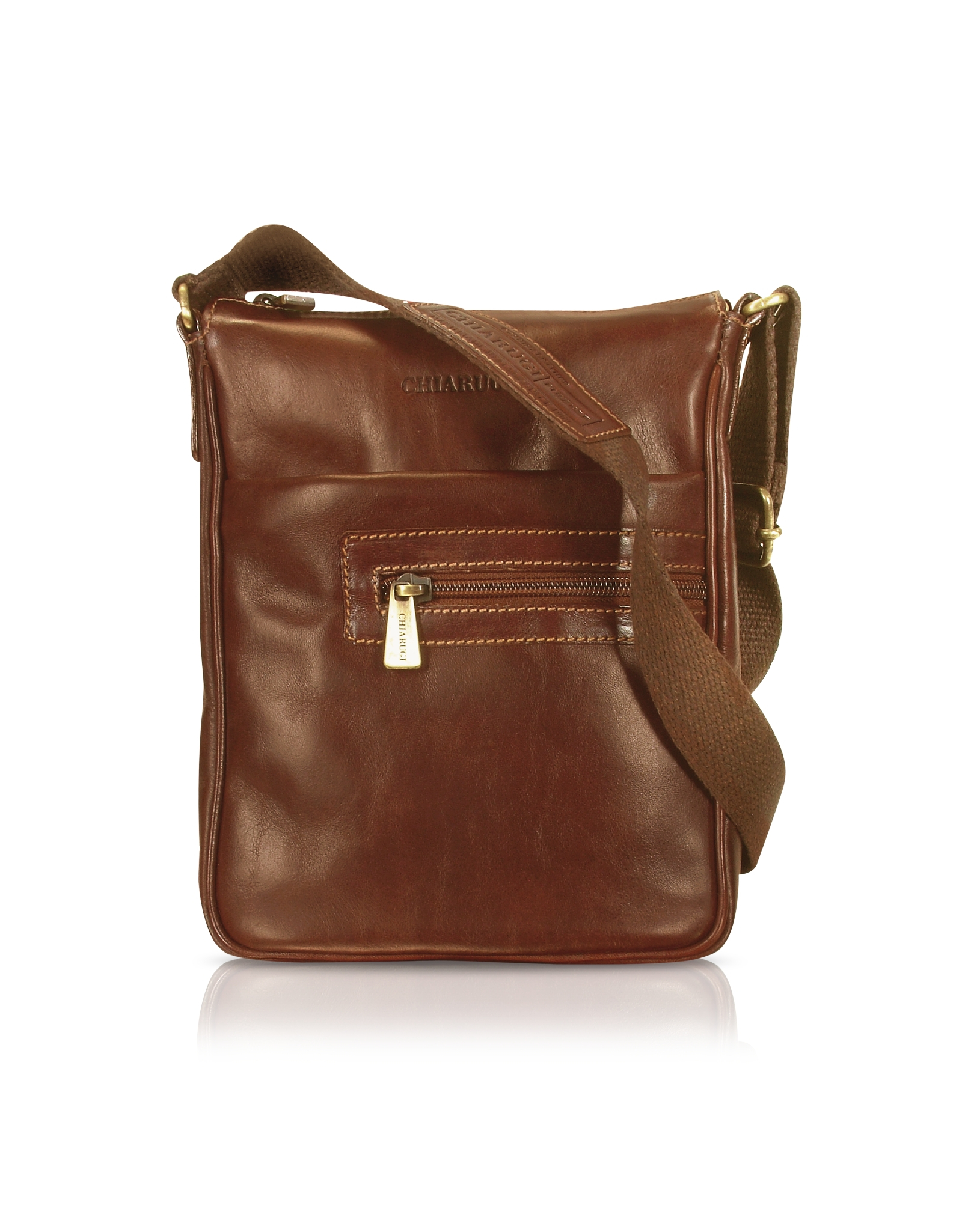 Chiarugi Zip-Up Leather Cross-Body Bag in Brown for Men | Lyst