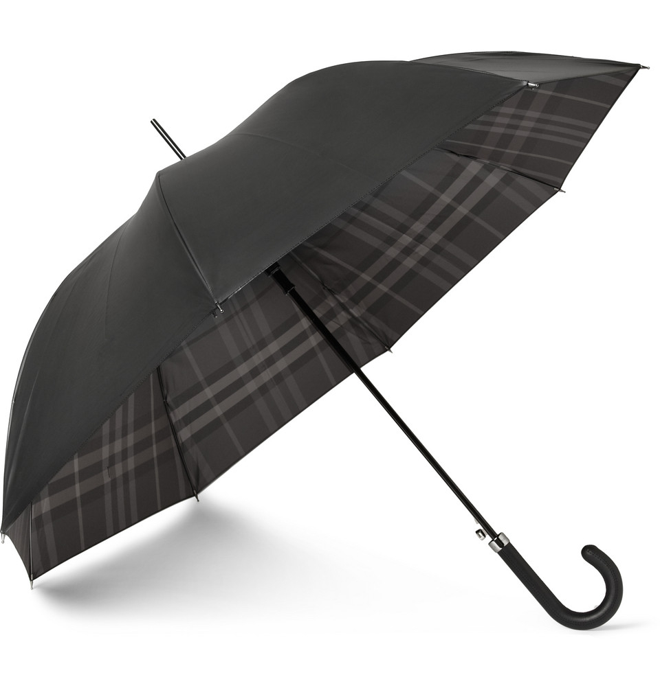 Lyst Burberry Plaidlined Automatic Umbrella in Black for Men