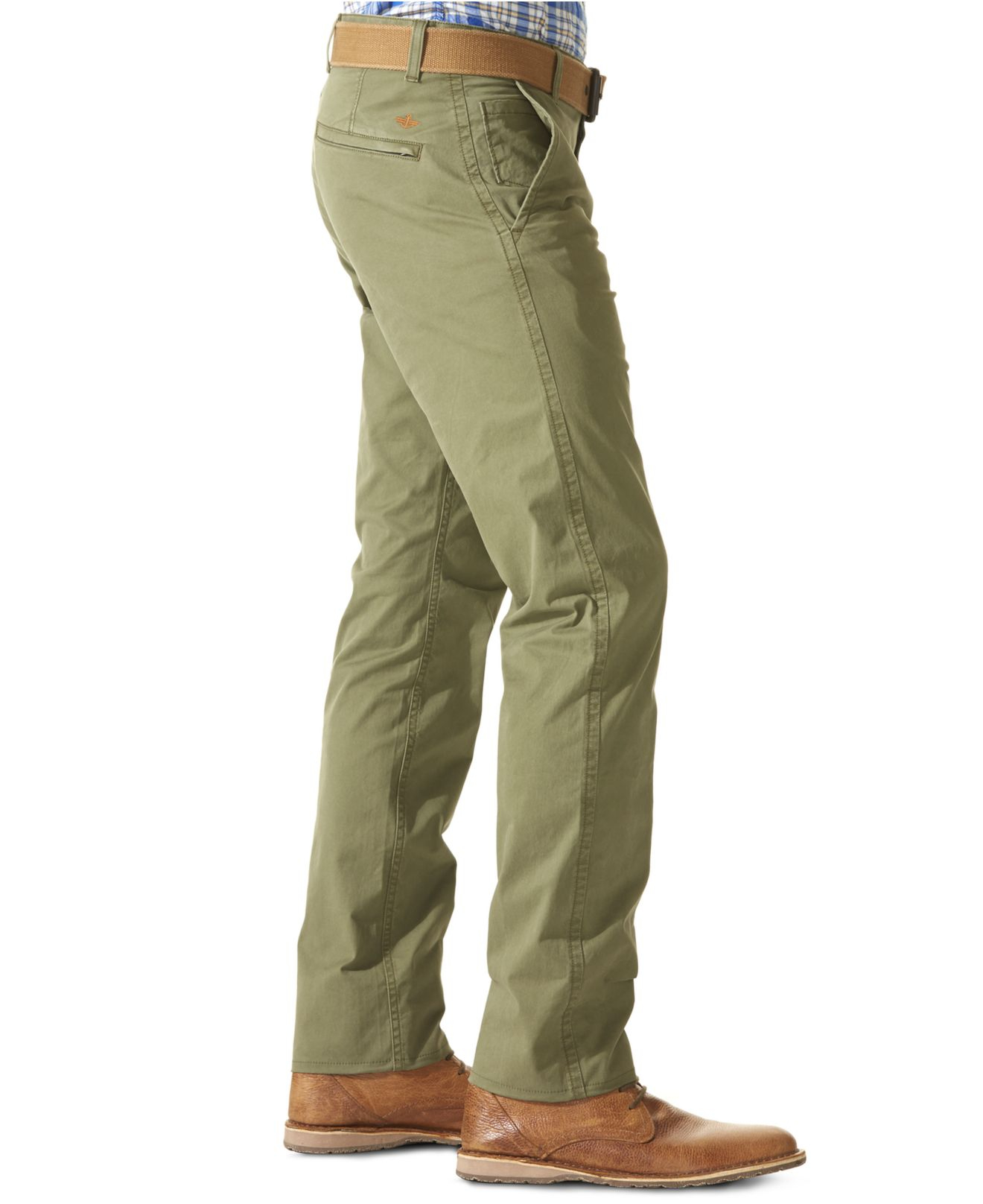 Dockers D1 Slim Fit Alpha Khaki On-the-go Flat Front Pants in Green for ...
