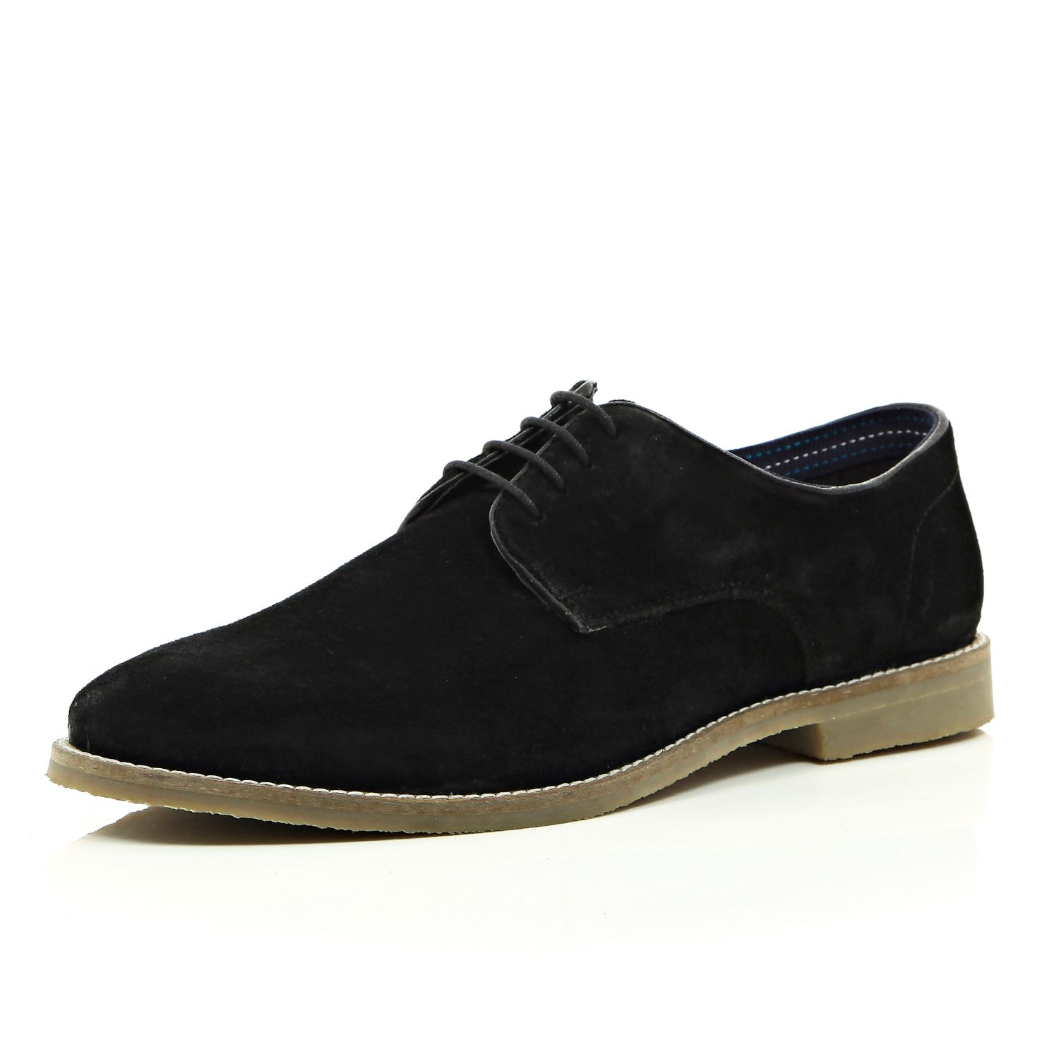 River Island Black Suede Formal Shoes in Black for Men | Lyst