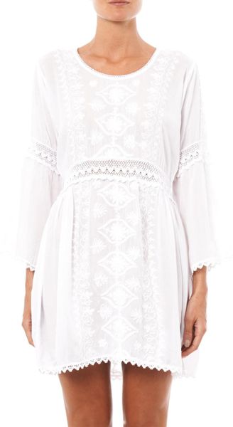 Melissa Odabash Noemi Embroidered Dress in White | Lyst