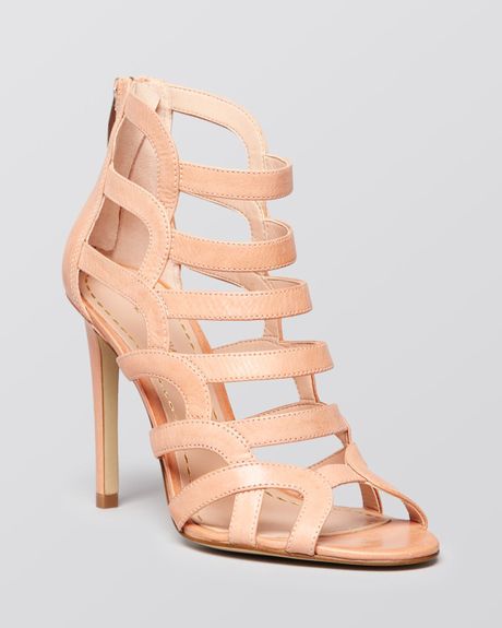 Enzo Angiolini Open Toe Sandals Brien High Heel in Pink (Peach) | Lyst