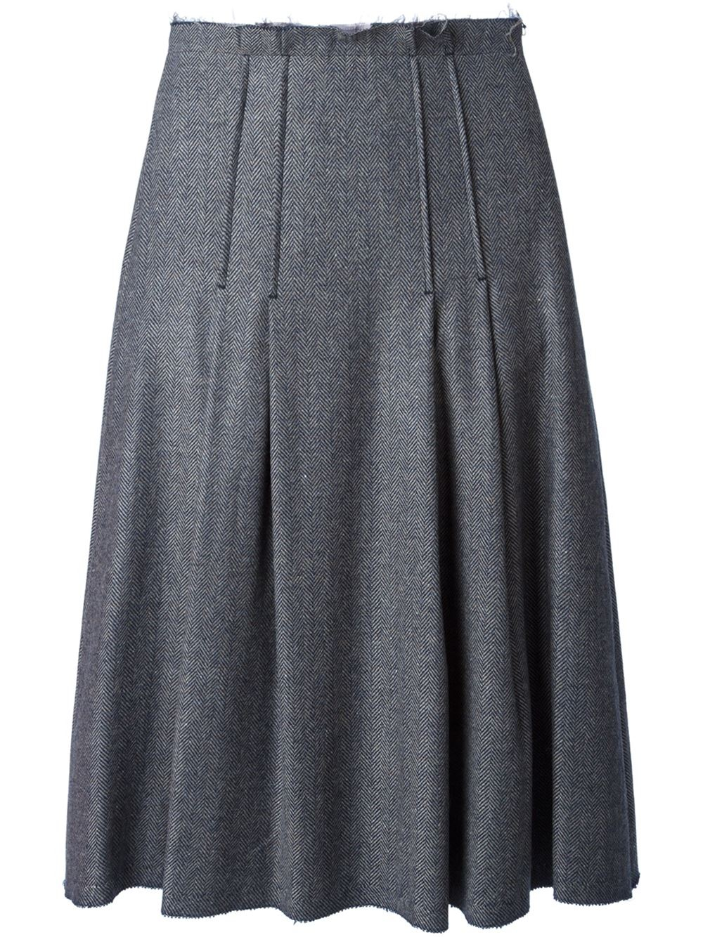 Lyst - Erika Cavallini Semi Couture Pleated Godet Hem Skirt in Gray