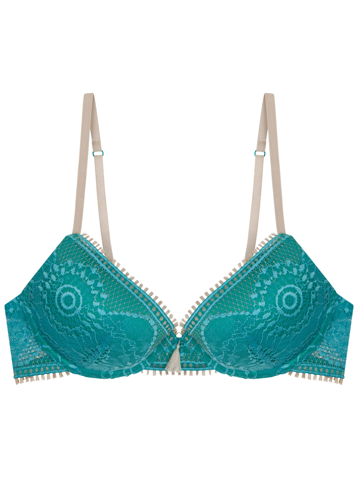 Elle macpherson Luminous Star Contour Plunge Bra in Teal (taupe) | Lyst