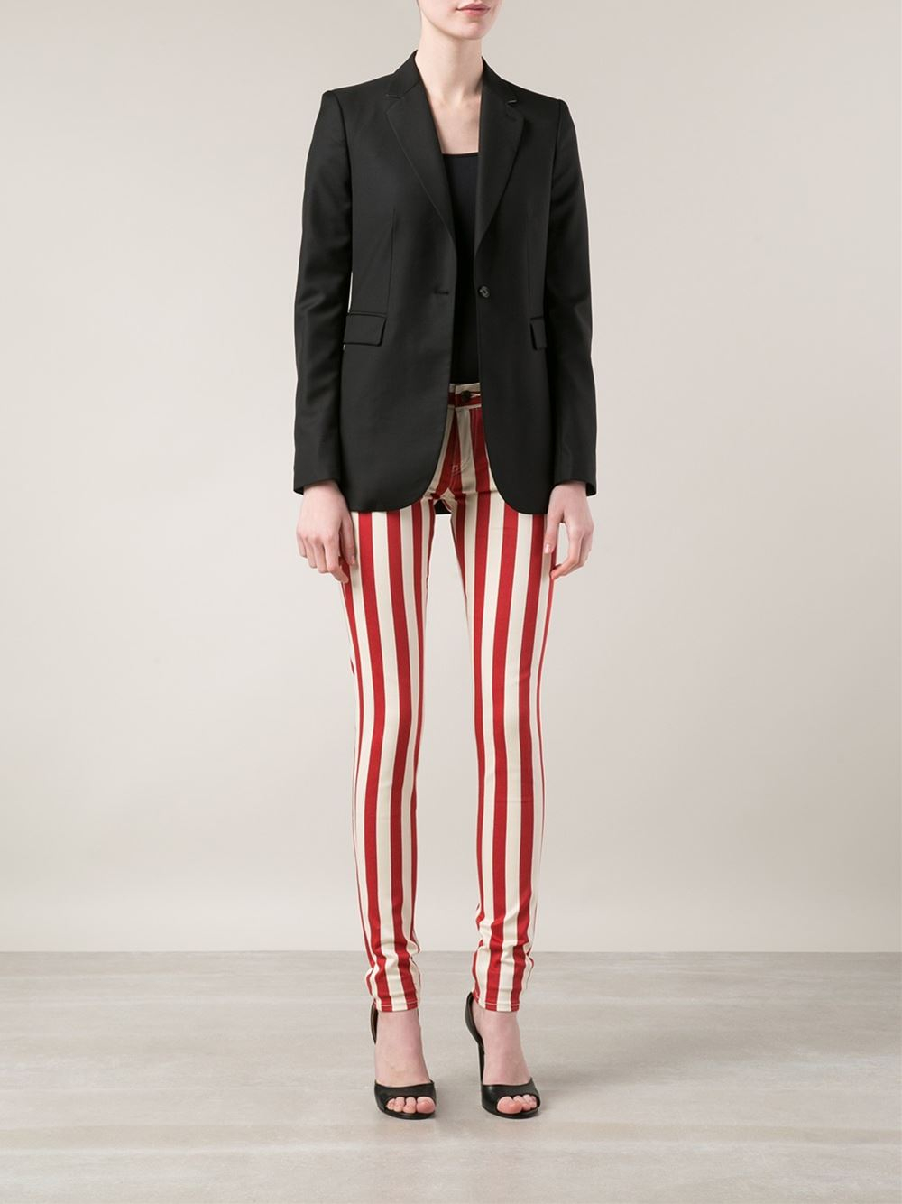 red striped jeans