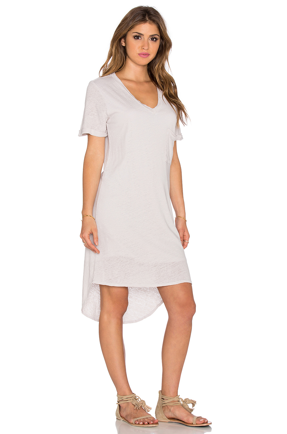 Lyst - Dolan V Neck T-shirt Dress in White