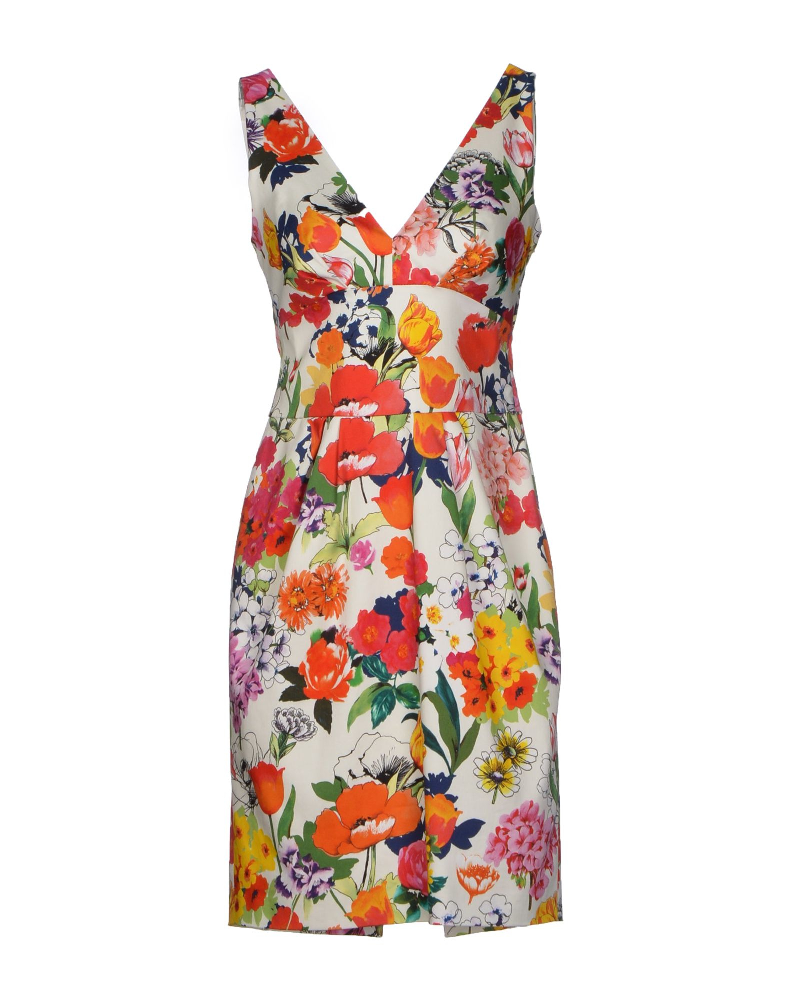 Lyst - Moschino Floral And Traffic Cone Dress in White