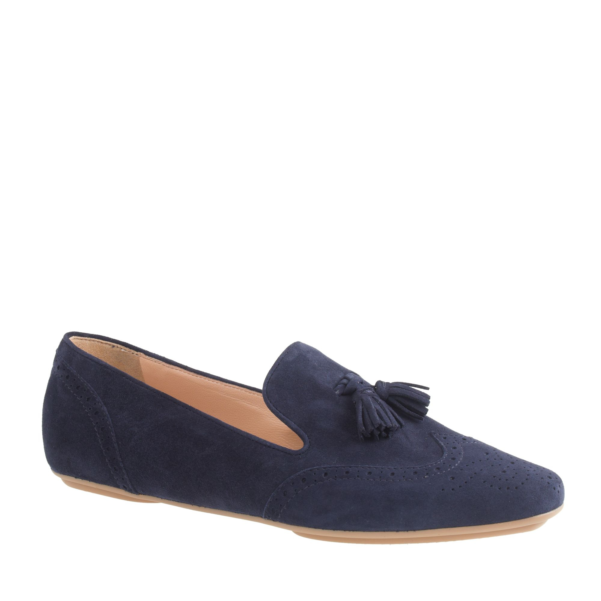 J.crew Georgie Suede Tassel Loafers in Blue (authentic navy) | Lyst