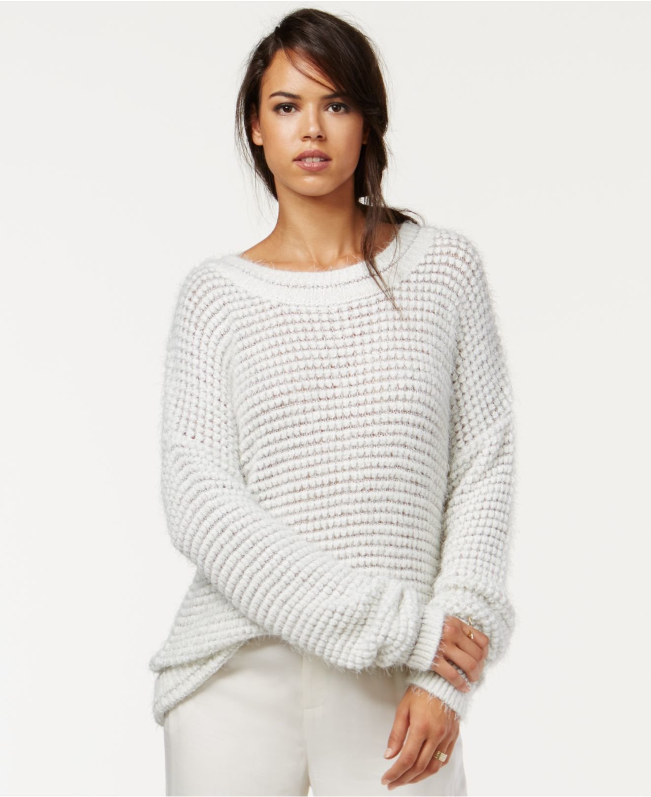 Lyst - Rachel Rachel Roy Metallic Pullover Sweater in Gray