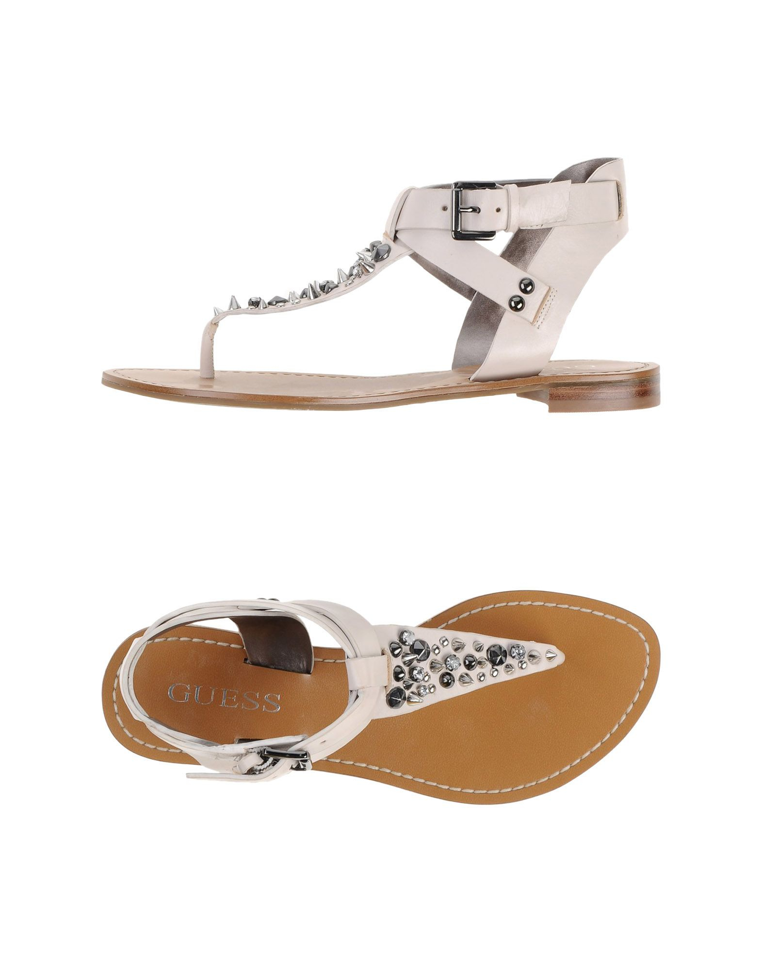 guess white flat sandals