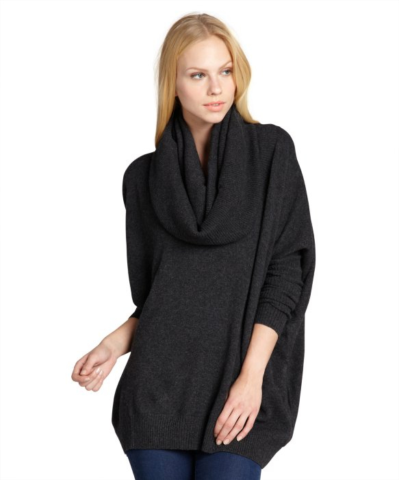 Lyst - Autumn Cashmere Pepper Grey Cashmere Oversized Cowl Neck Sweater ...