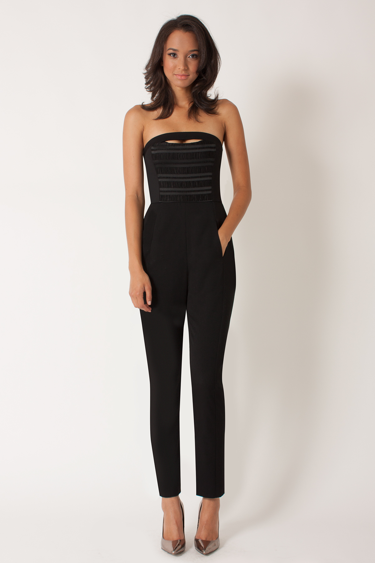 black bodycon jumpsuit