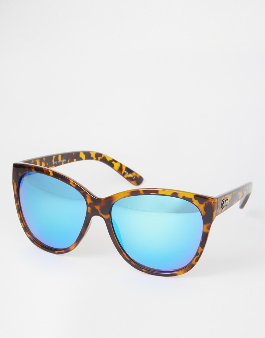 Lyst - Quay About Last Night Mirror Sunglasses in Blue