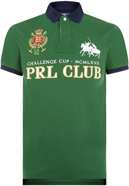 Polo Ralph Lauren Custom Fit Prl Club Polo Shirt in Green for Men | Lyst
