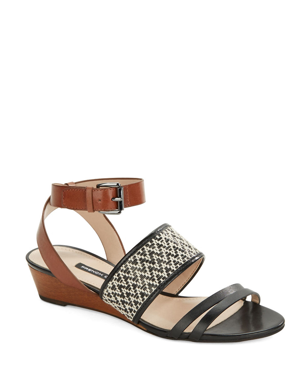 french connection black sandals