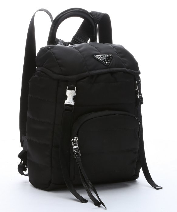 Prada Black Quilted Tessuto Nylon Small Backpack in Black | Lyst