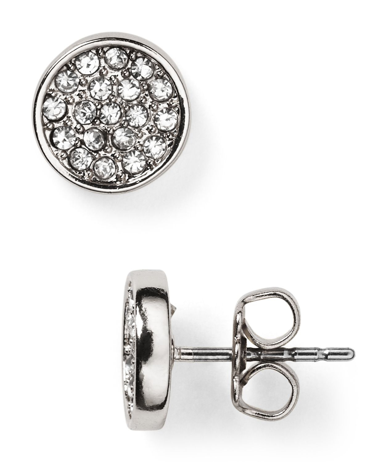 Lyst Rebecca Minkoff Pavé Disc Stud Earrings In Metallic Gallery