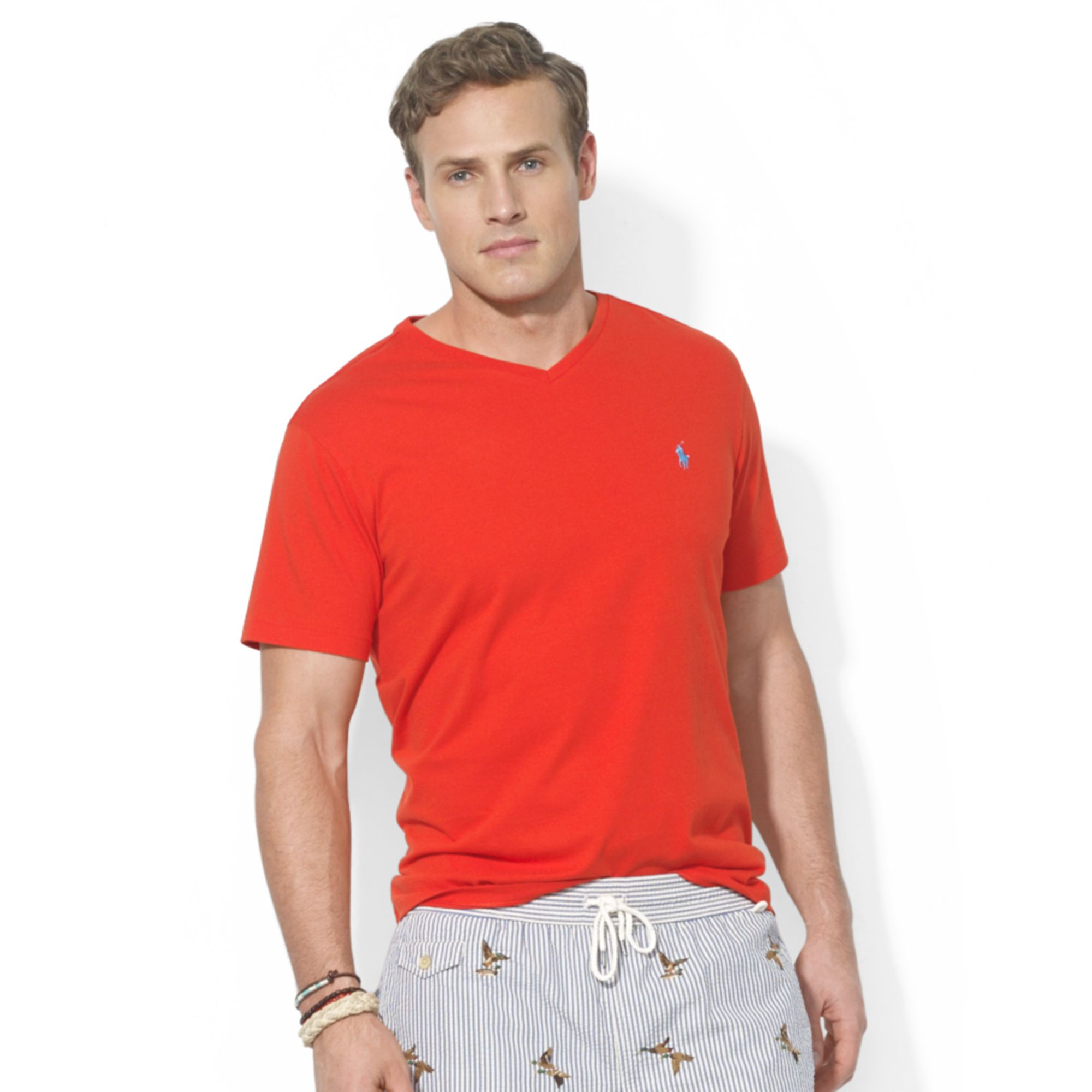 Polo Ralph Lauren Big And Tall Classic-Fit V-Neck Short-Sleeve Cotton ...