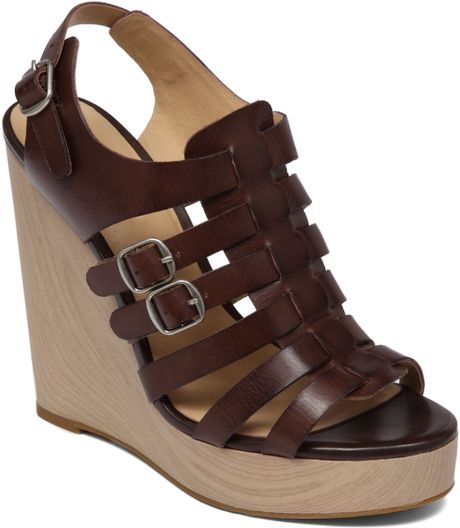 Lucky Brand Rorie Fisherman Platform Wedge Sandals in Brown (Tobacco ...