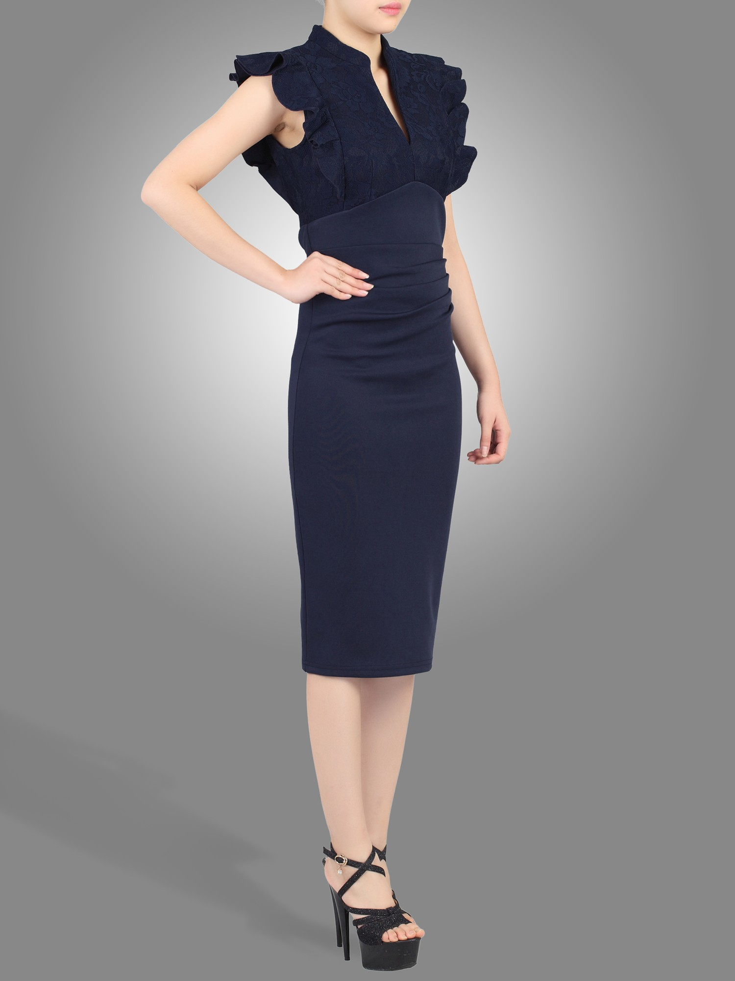 Jolie moi Contrast Lace Bonded Shift Dress in Blue | Lyst Jolie moi Contrast Lace Bonded Shift Dress in Blue | Lyst