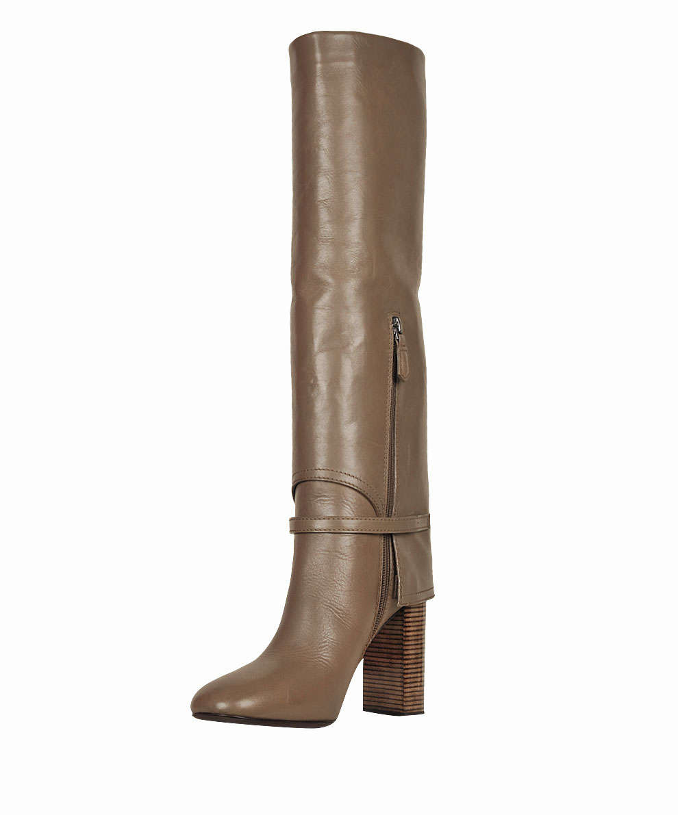 Tory burch Faye Leather Boots in Gray | Lyst  