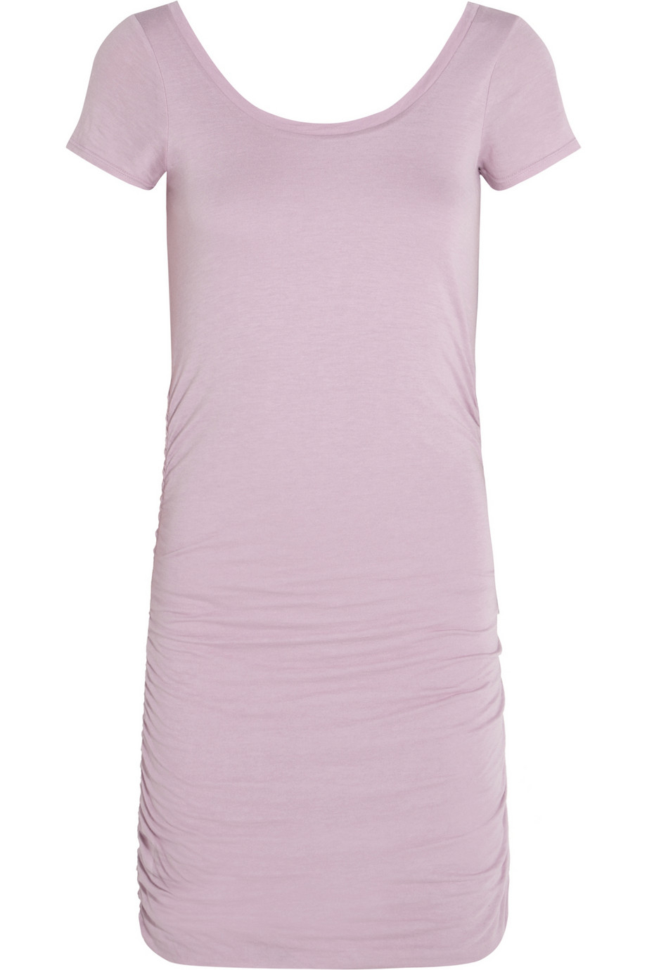 Lyst Splendid Ruched Cotton And Modalblend Mini Dress In Pink 9257