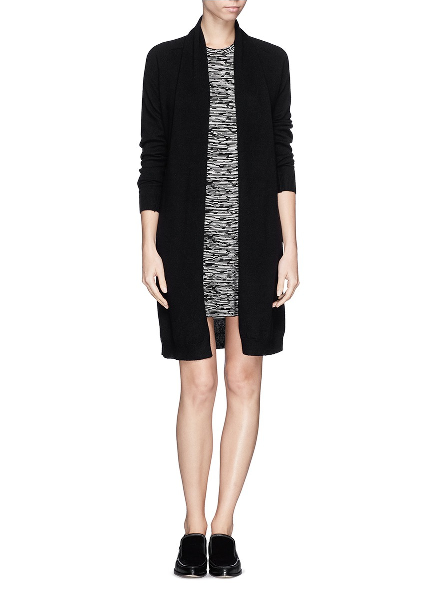Theory 'Ashtry Ll' Cashmere Wrap Cardigan in Black Lyst