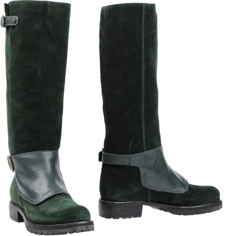 dark green boots womens