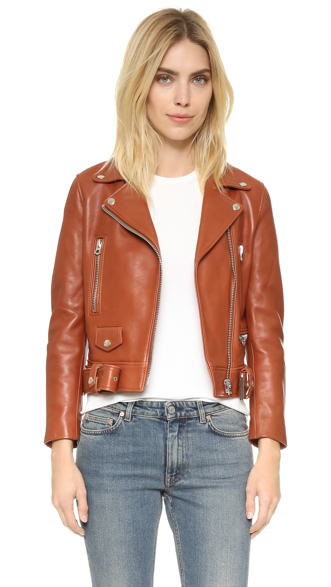 Download Lyst - Acne Studios Mock Leather Jacket in Brown