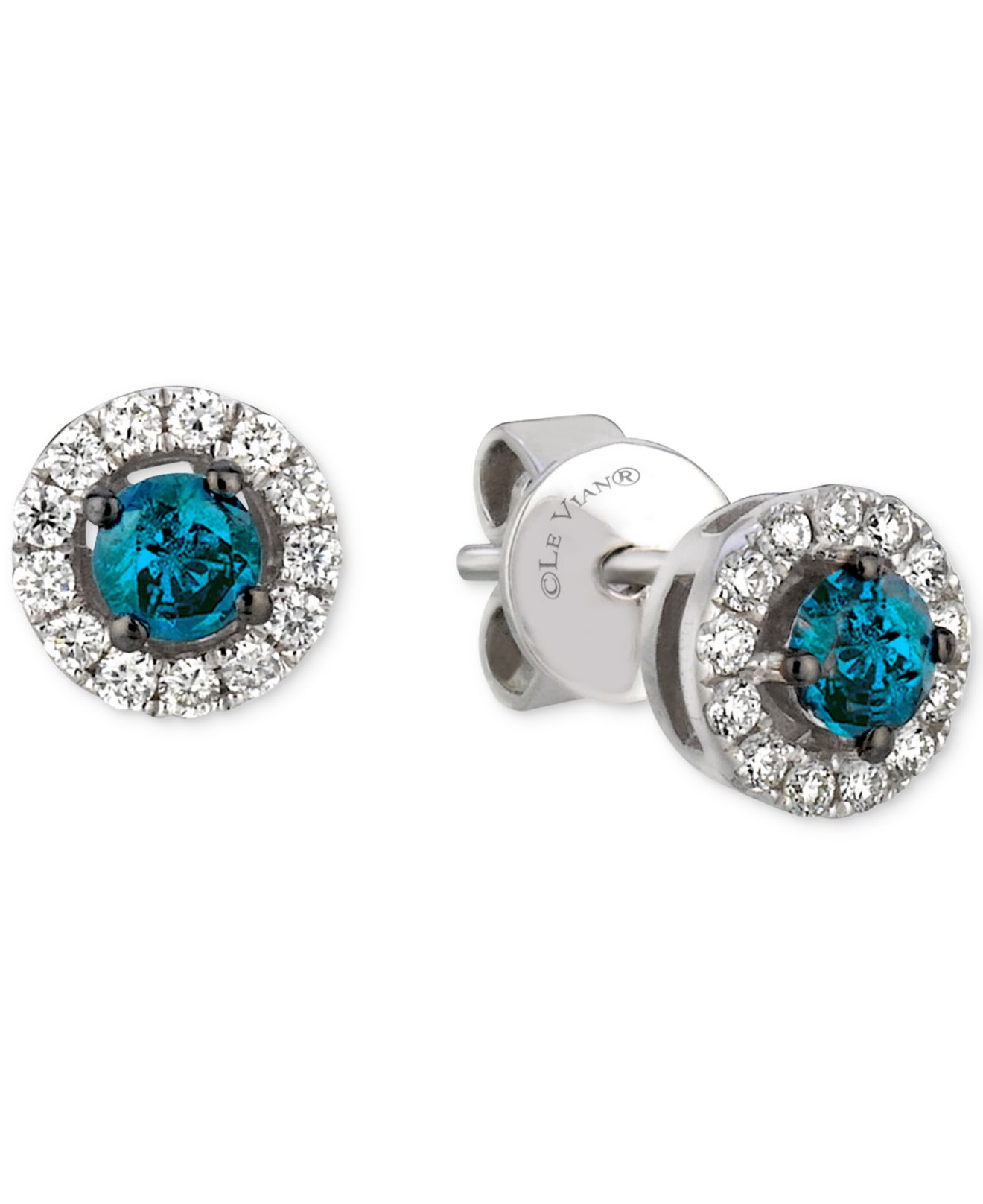 Lyst Le Vian White And Blue Diamond Stud Earrings 1 2 Ct T W Gallery