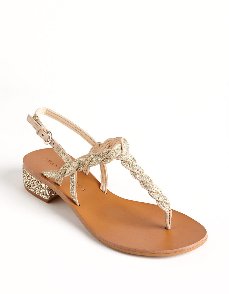 Ivanka trump Kirby Crystal Encrusted Sandals in Gold Lyst