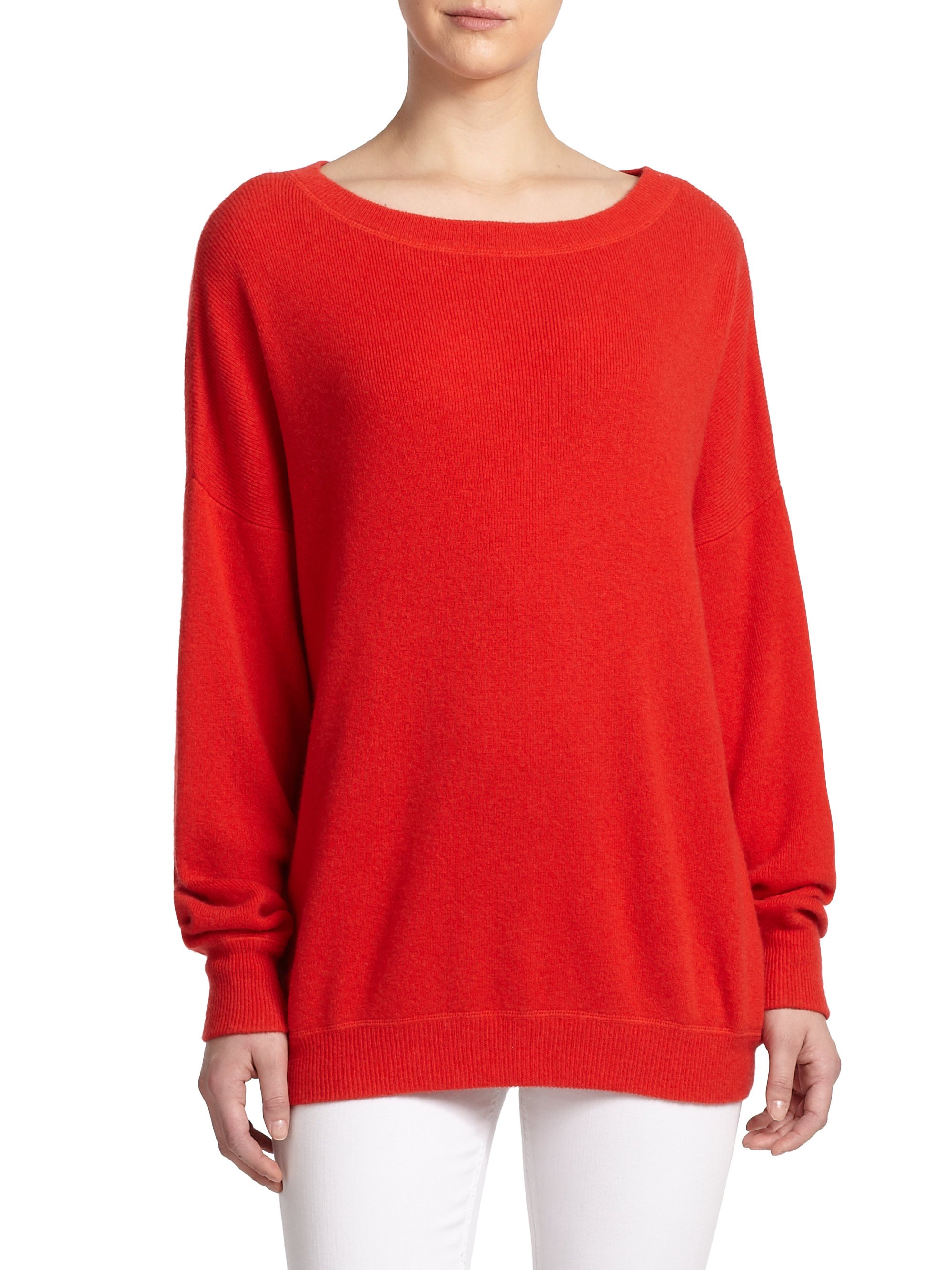 Vince Ribbed Cashmere Sweater in Red (TOMATO) | Lyst