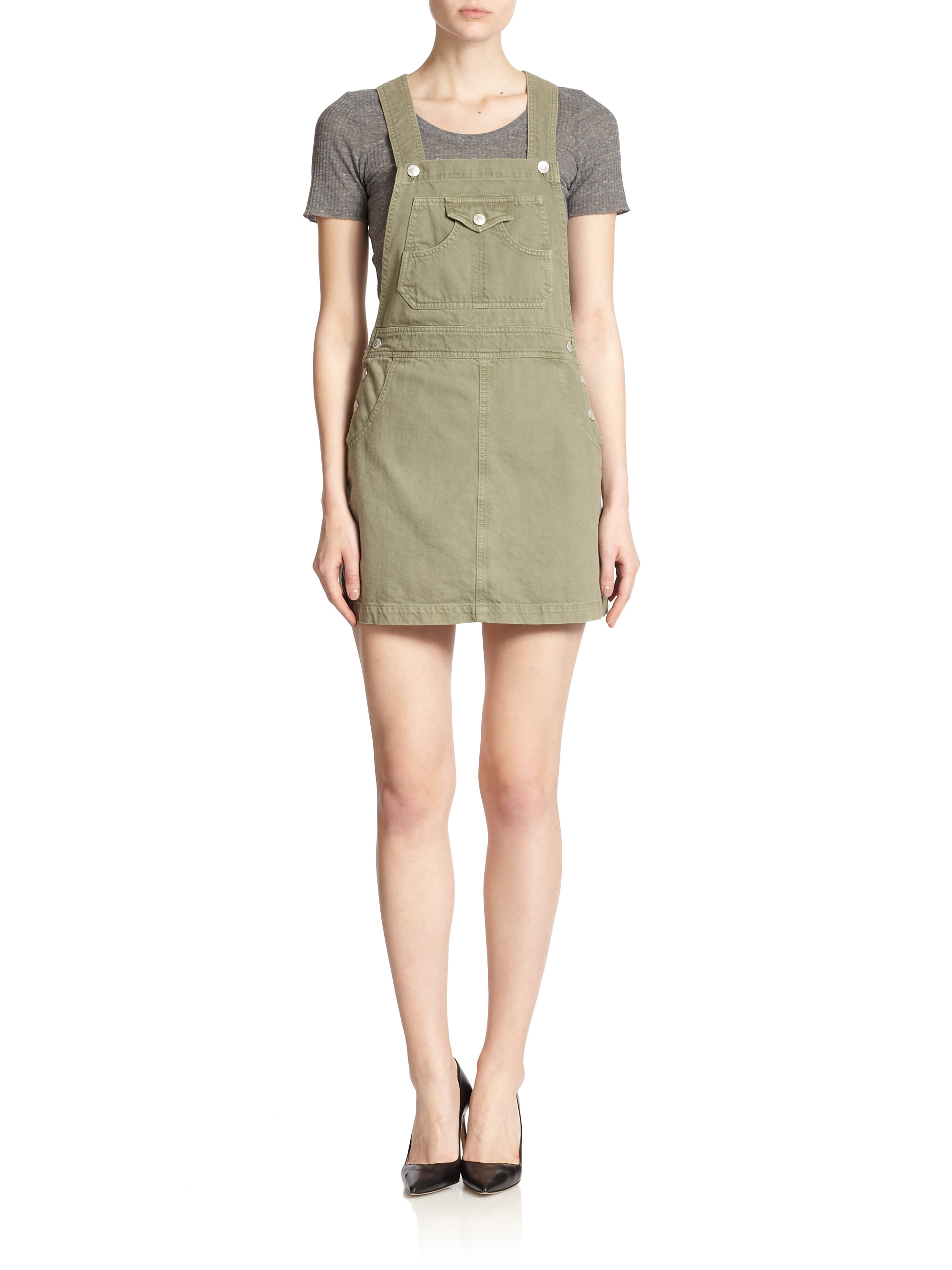 Ag jeans Alexa Chung For The Gillian Denim Skirt Overalls in Green
