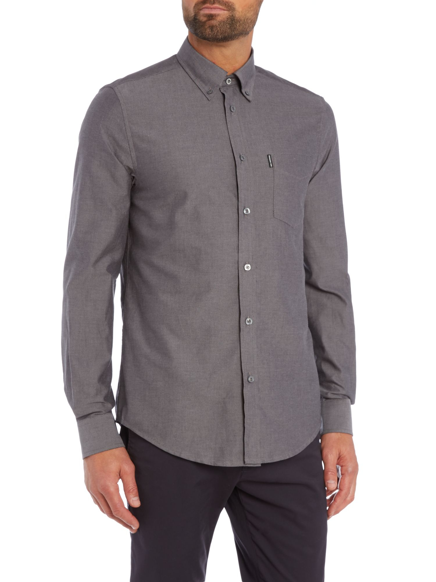 Ben Sherman | Gray Classic Oxford Long Sleeve Shirt for Men | Lyst