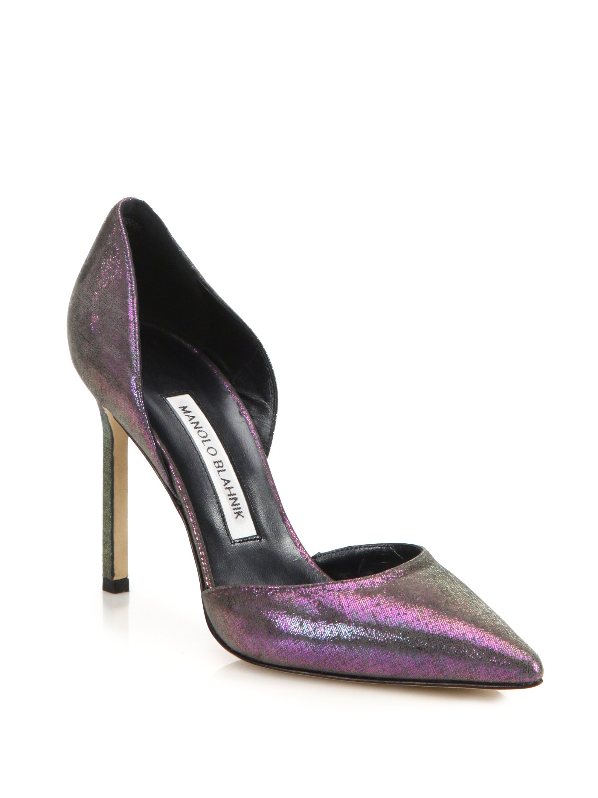 Manolo blahnik Tayler Iridescent Suede Pumps in Purple | Lyst