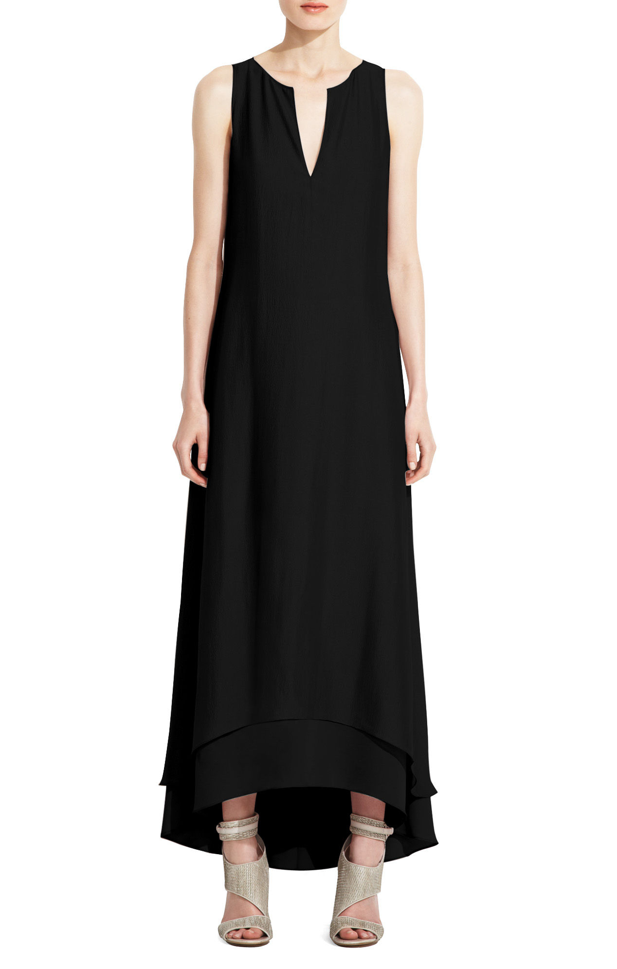 Bcbgmaxazria Runway Lubov Long Silk Dress in Black | Lyst