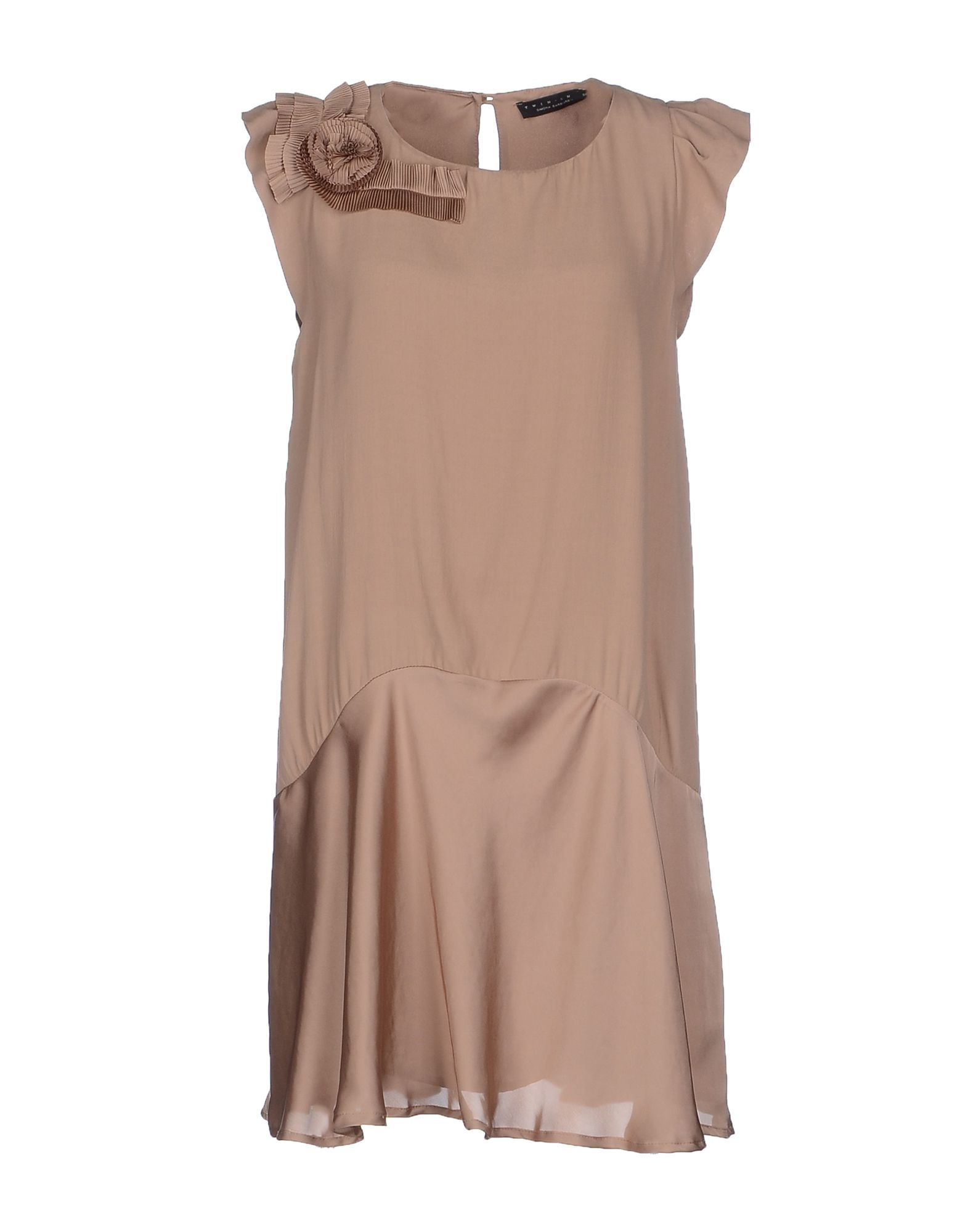 Twin-set Simona Barbieri Short Dress in Brown (Light brown) | Lyst