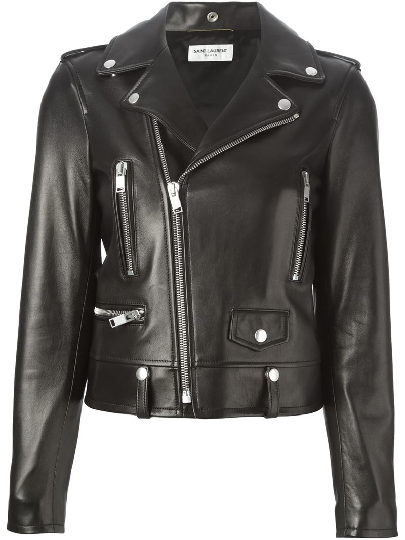 Saint Laurent Leather Classic Biker Jacket in Black - Lyst