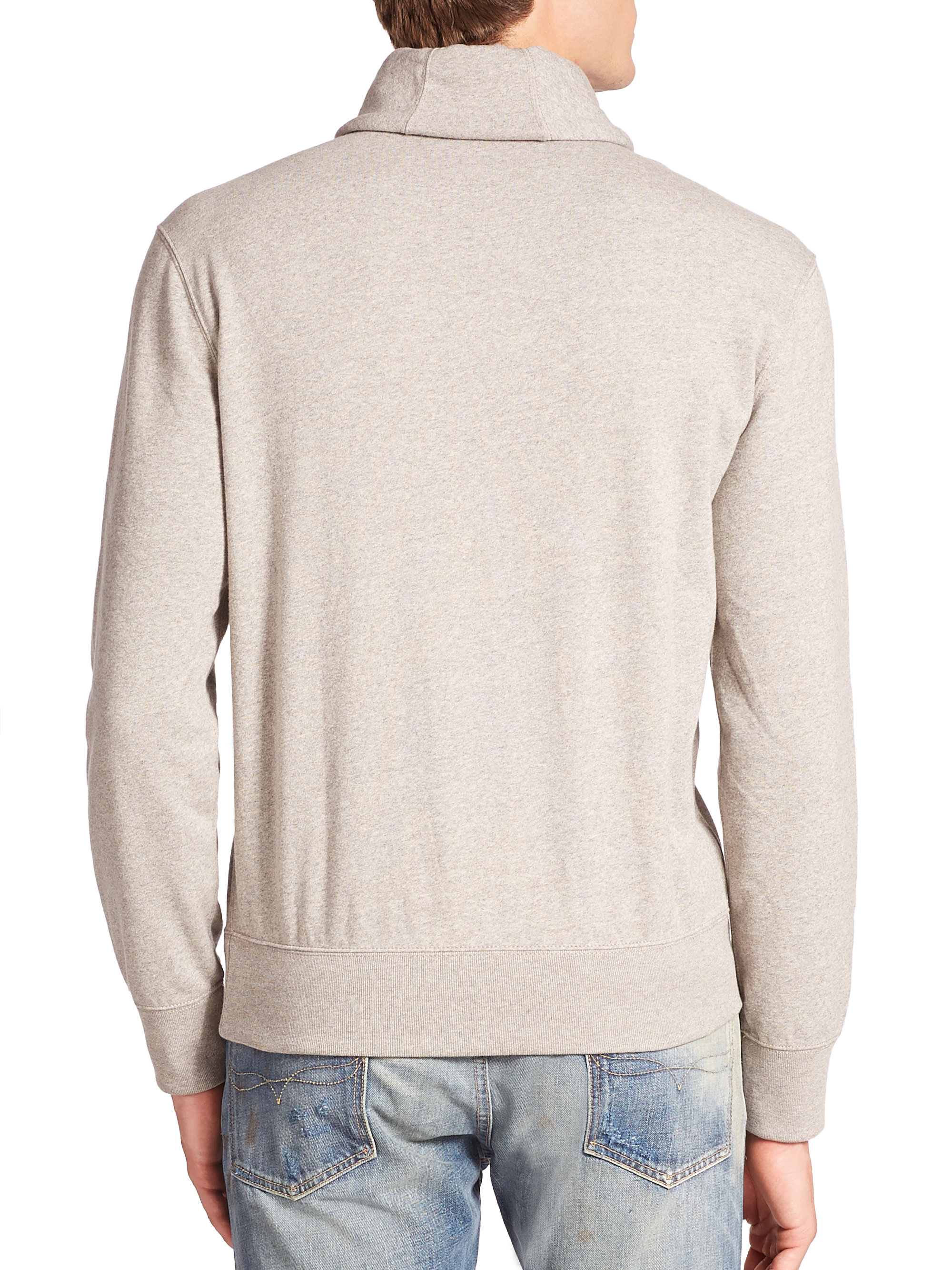 Lyst - Polo ralph lauren Shawl Collar Fleece Pullover in Gray for Men