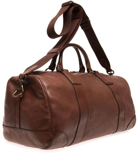 Polo Ralph Lauren Leather Travel Bag in Brown for Men | Lyst