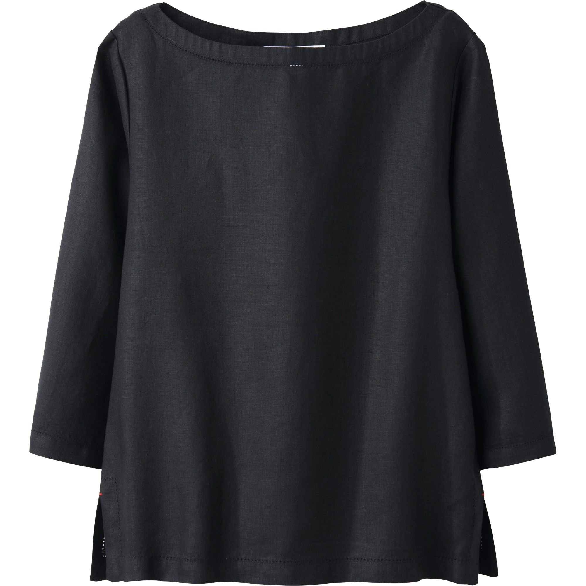 Uniqlo Women Idlf Linen Boat Neck Pull Over Shirt in Black | Lyst