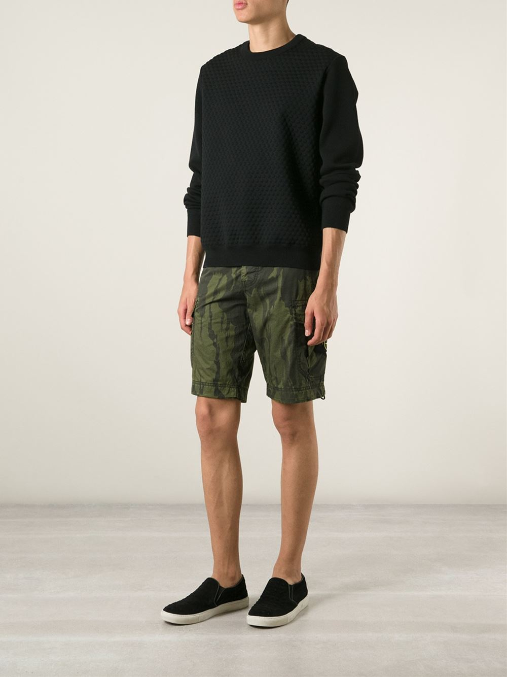 Stone island Camouflage Cargo Shorts in Green for Men | Lyst